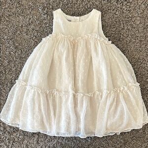 Pastourelle by Pippa & Julie Cream/White Dress with Textured Details Size 2T